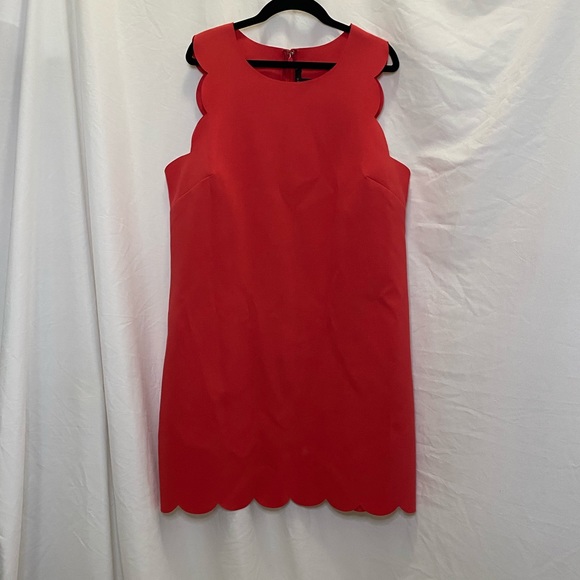 J. Crew classy coral dress with scalloped hem, size 12